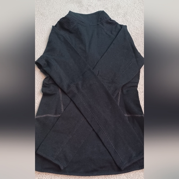 Black cotton quarter-zip pullover - Picture 3 of 5